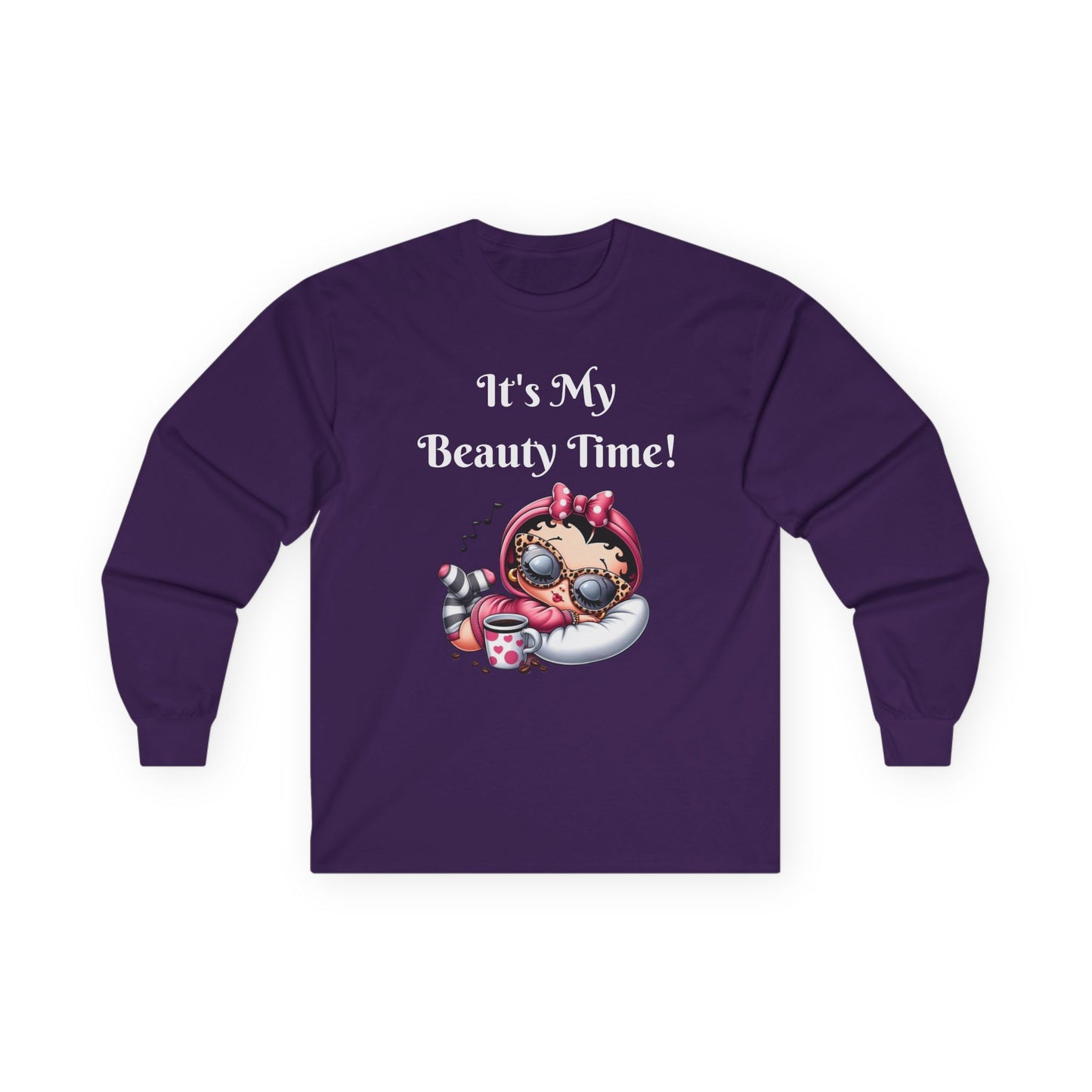 Betty Boop Relaxing Long Sleeve Tee - Cute Shirt - Cartoon Character Tee, Long Sleeve T-Shirt, Comfortable Shirt