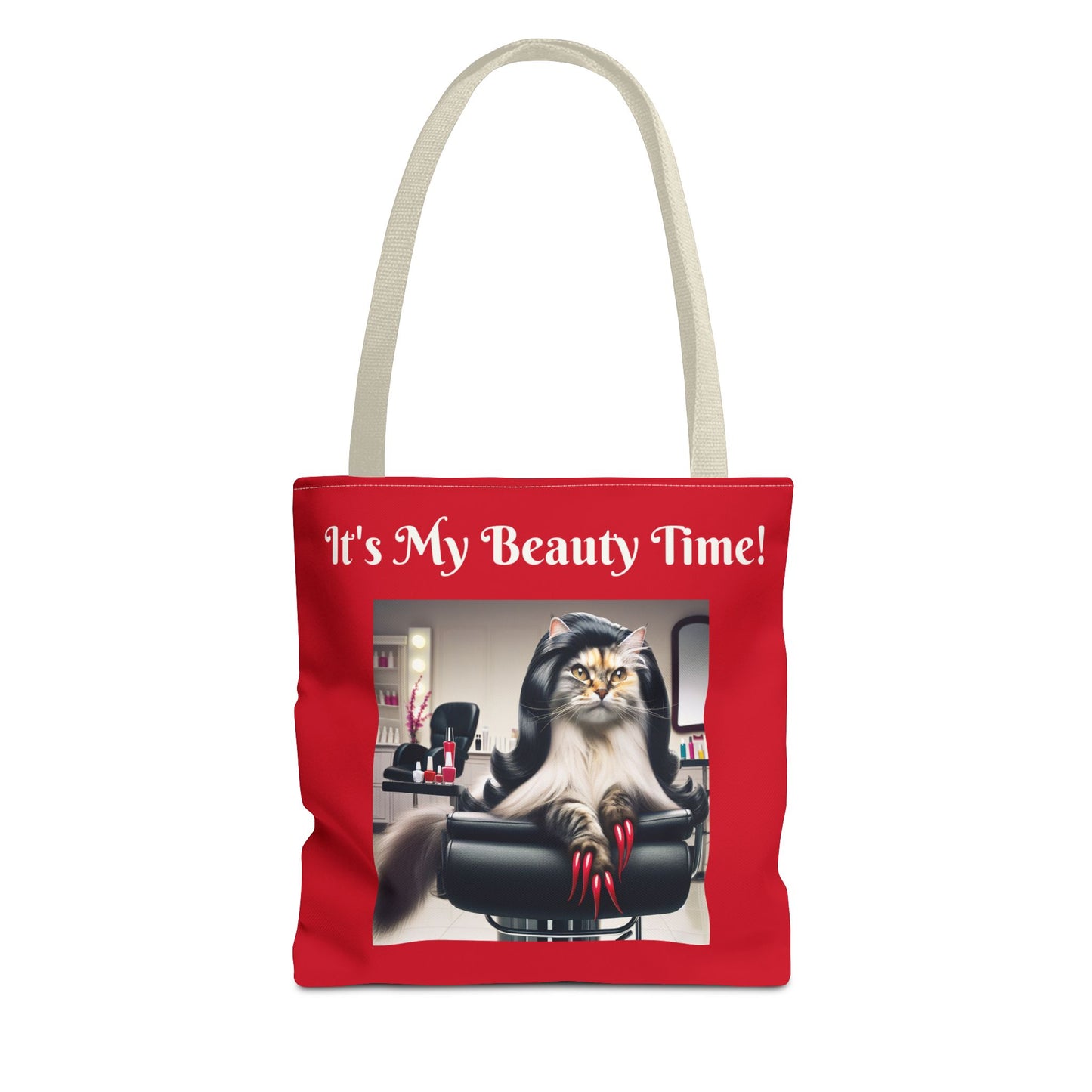 Confident Cat Tote Bag - Salon Spa Tote Bag, Feline Theme Carryall, Animal Print Shopping Bag, Purse for Cat Lovers