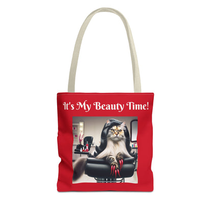 Confident Cat Tote Bag - Salon Spa Tote Bag, Feline Theme Carryall, Animal Print Shopping Bag, Purse for Cat Lovers