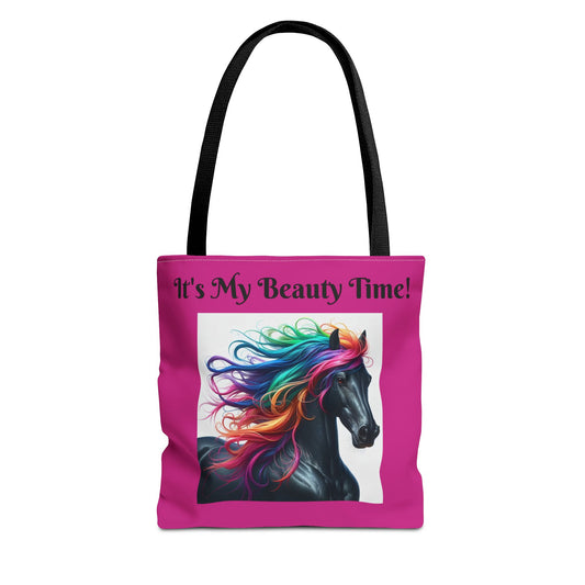 Colorful Hair Horse Tote Bag - Vibrant Animal Print Shoulder Bag, Horse Lover Gift, Unique Artwork Grocery Tote, Market Tote,