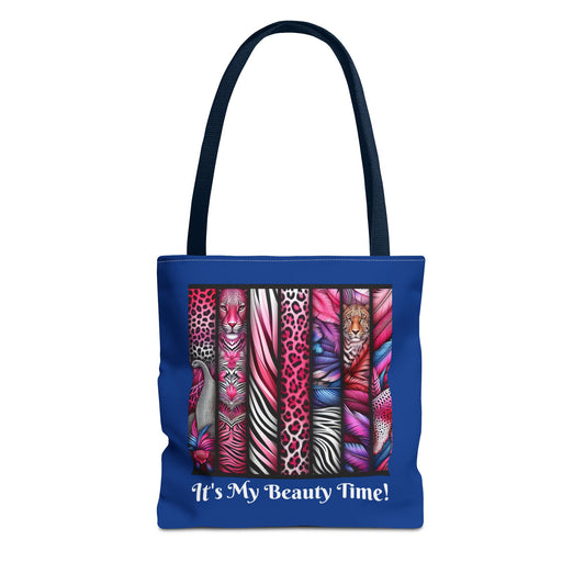 Tote Bag Botanical Animals Blue - Stylish Carryall, Chic Shoulder Purse, Everyday Use Handbag, Animal Print