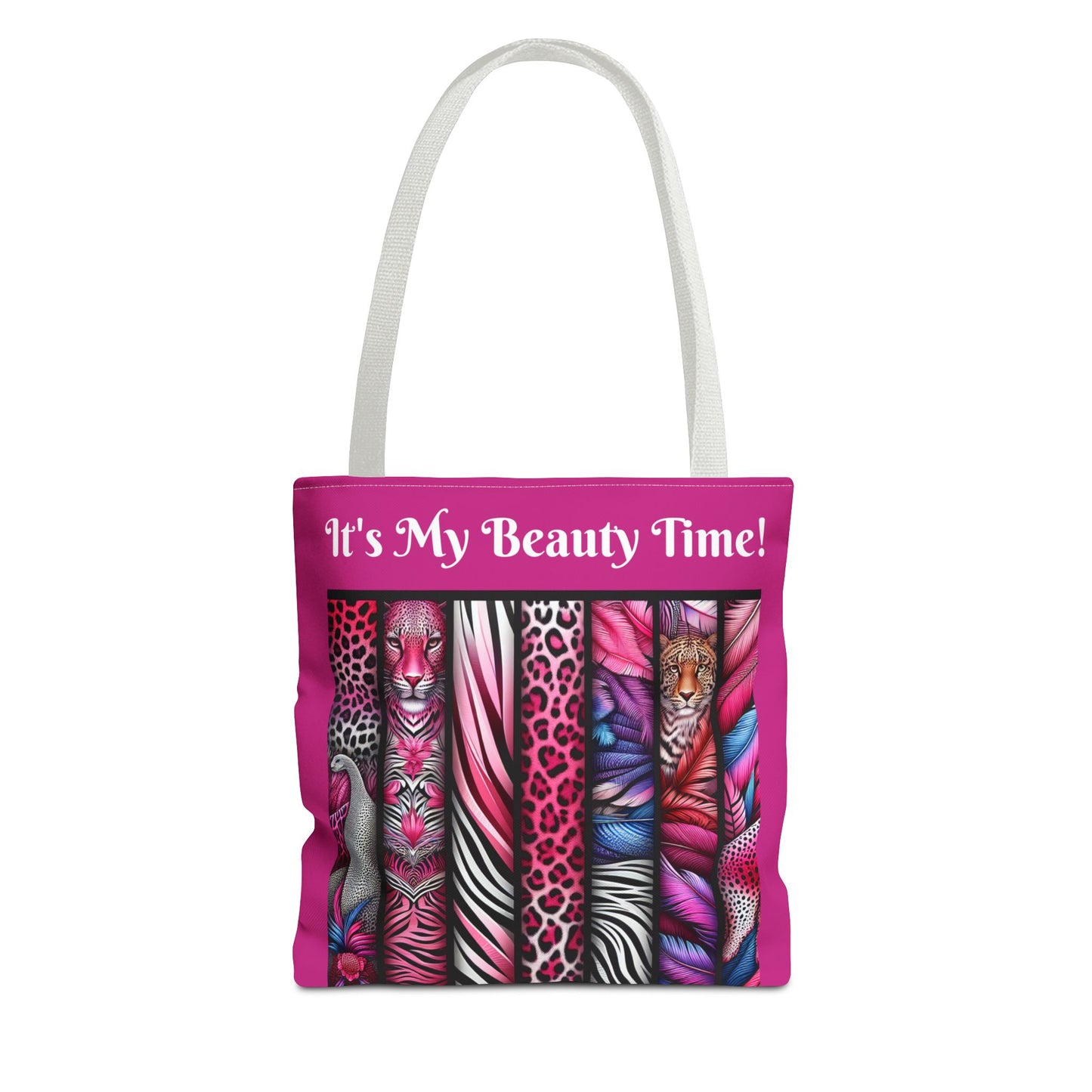 Botanical Animals Pink Tote Bag - Perfect for Shopping, Travel, or Everyday Use, Gift for Safari Animal Lovers, Its My Beauty Time Design