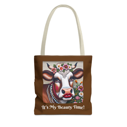 Captivating Cow Brown Tote Bag - Cute Farm Animal Carryall, Funny Barnyard Purse, Chic Cow Handbag, Animal Print