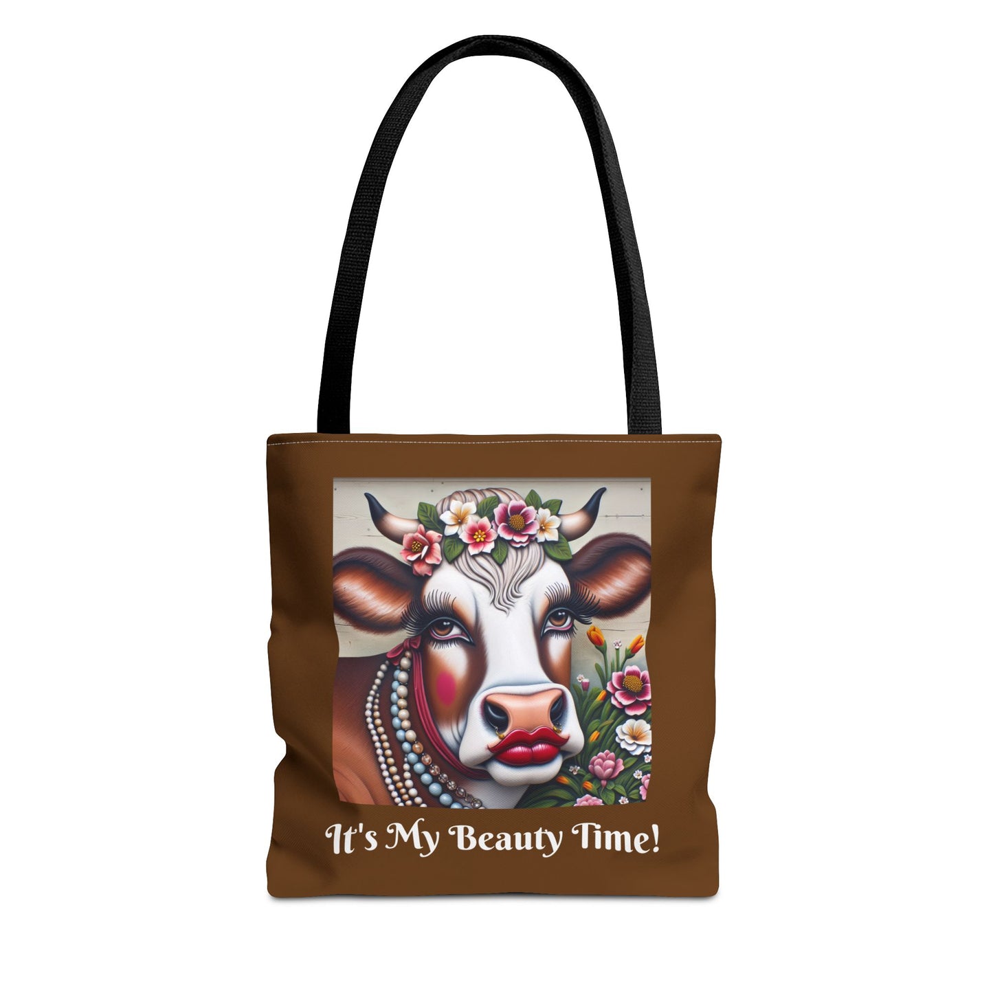 Captivating Cow Brown Tote Bag - Cute Farm Animal Carryall, Funny Barnyard Purse, Chic Cow Handbag, Animal Print