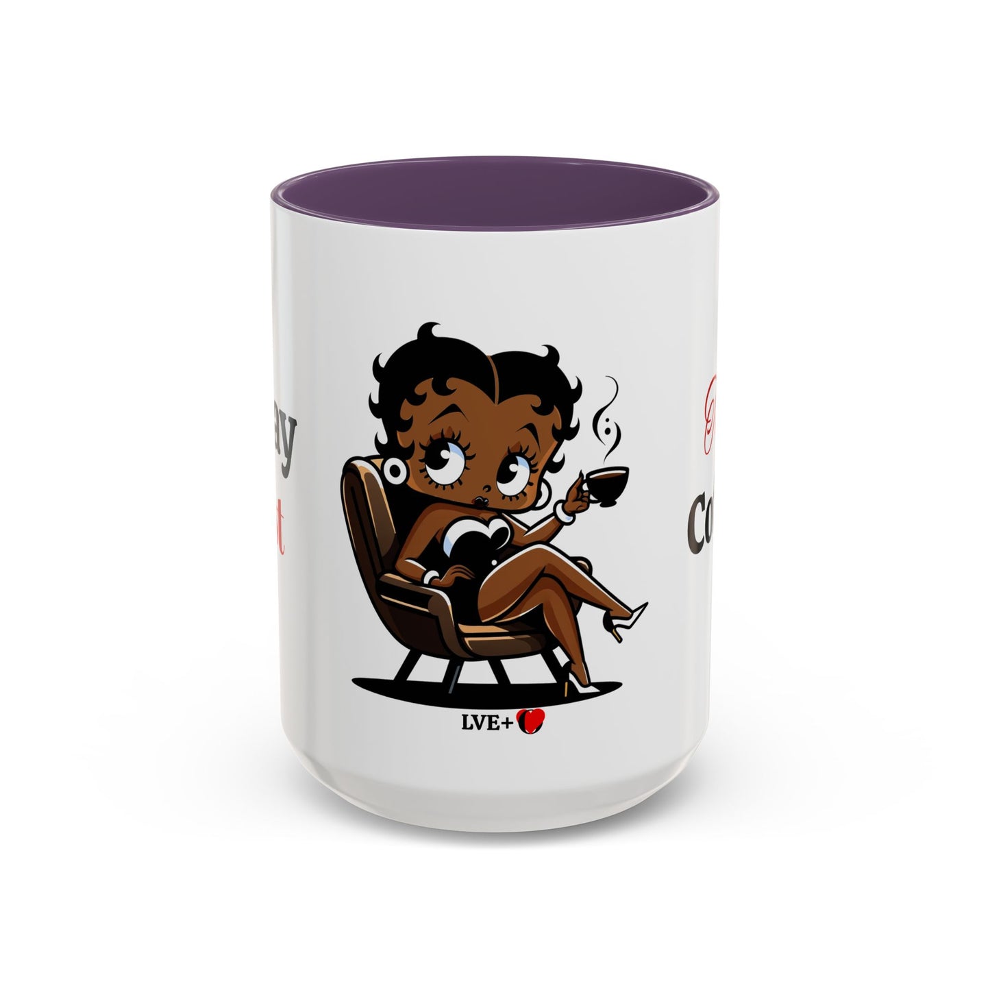 Betty Boop Accent Coffee Mug 15oz, Ceramic Tea Cup, Spiritual Mug, Unique Drinkware, Kitchen Decor, Gift for Him, Gift for Her