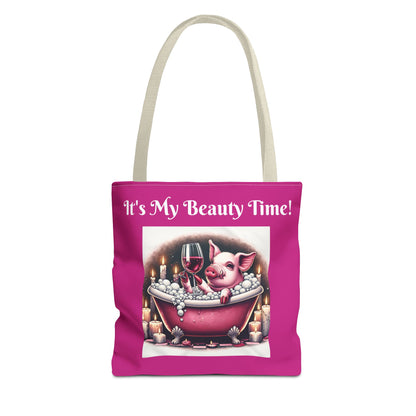 Pretty Pig Bath Tote Bag - Cute Animal Lover Gift, Fun Shopping Bag, Funny Carryall, Quirky Shoulder Bag, Unique Grocery Tote