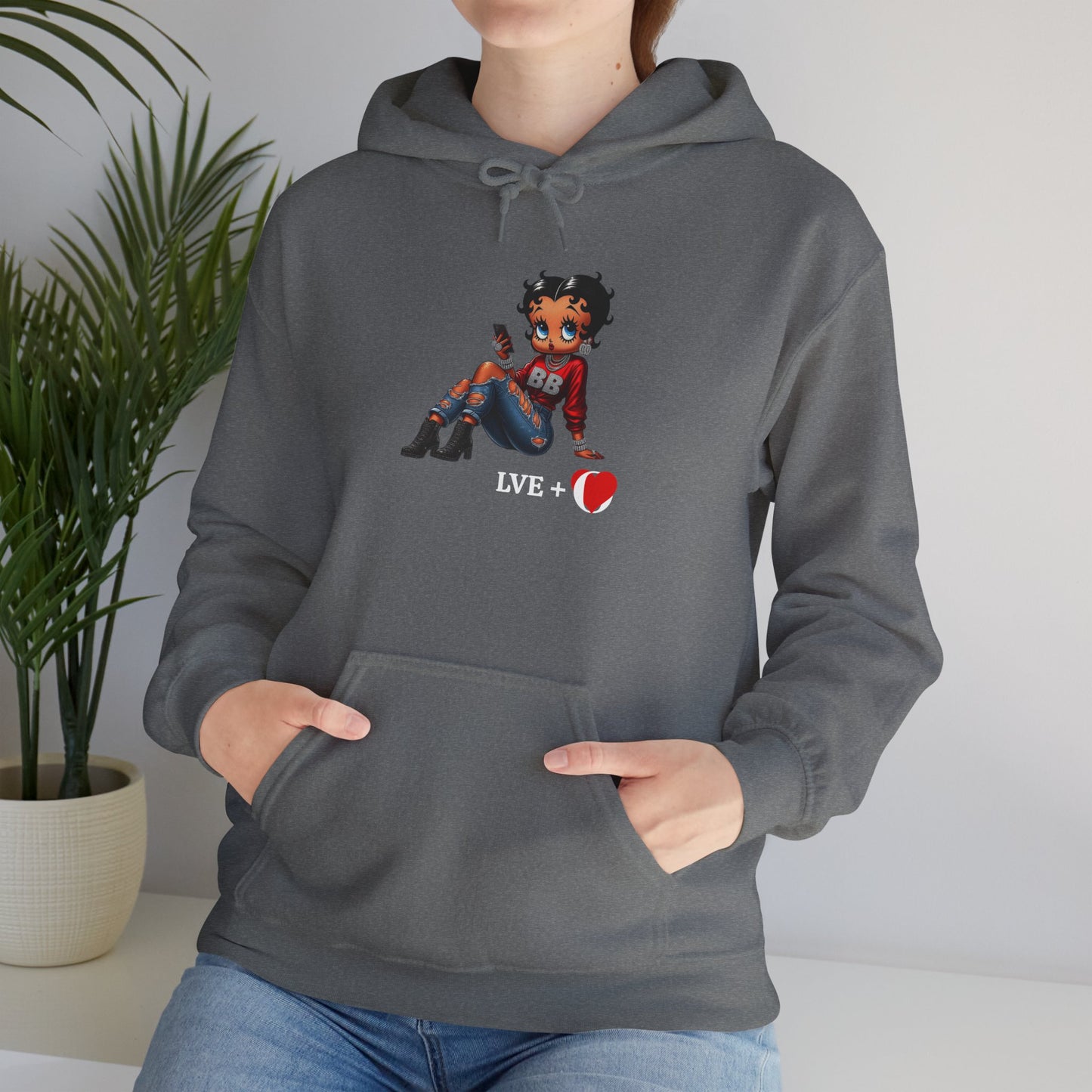 Betty Boop Chilling Hoodie - Unisex Heavy Blend Sweatshirt, Cozy Gift, Casual Everyday Wear, Fashion Statement, Self-Love Hoodie