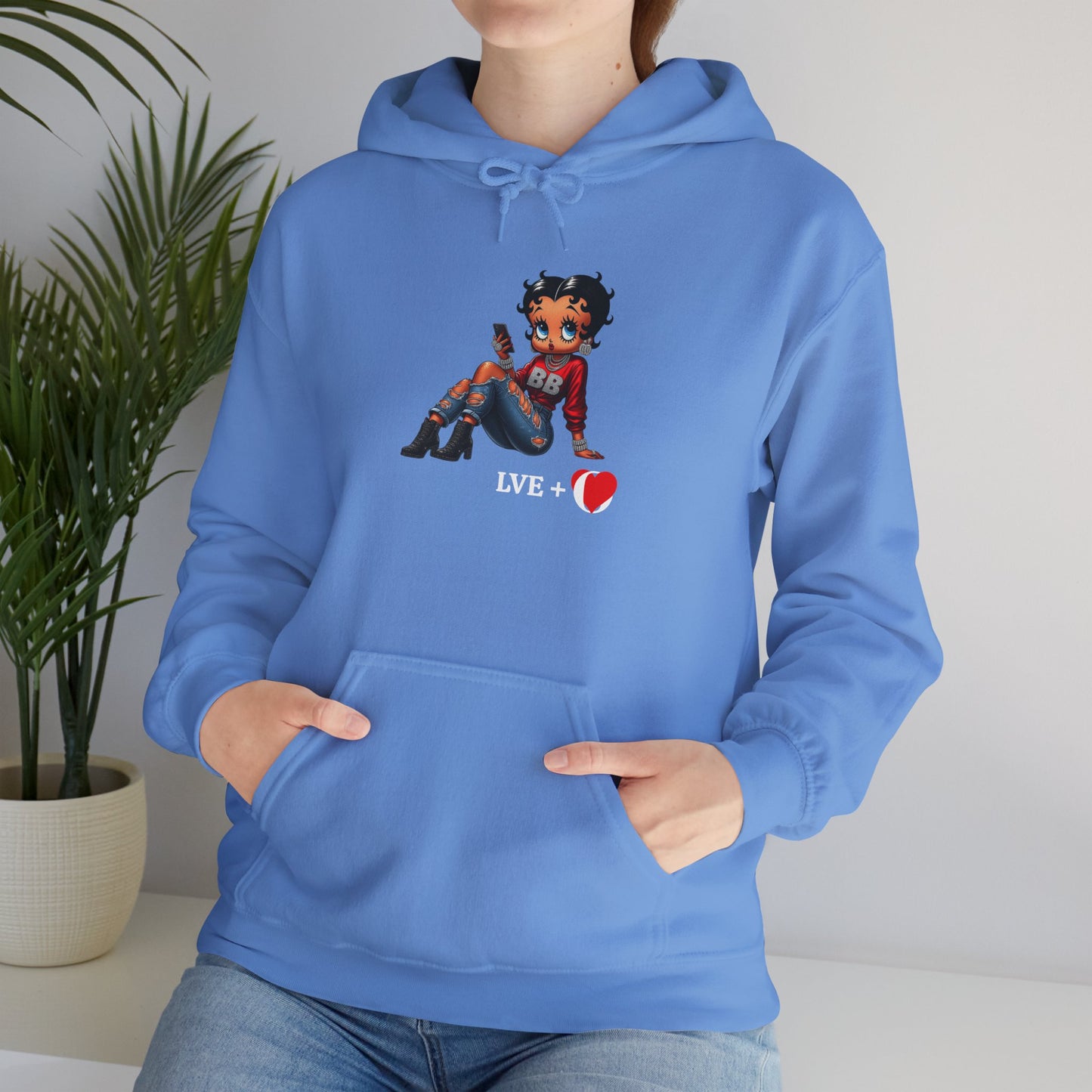 Betty Boop Chilling Hoodie - Unisex Heavy Blend Sweatshirt, Cozy Gift, Casual Everyday Wear, Fashion Statement, Self-Love Hoodie