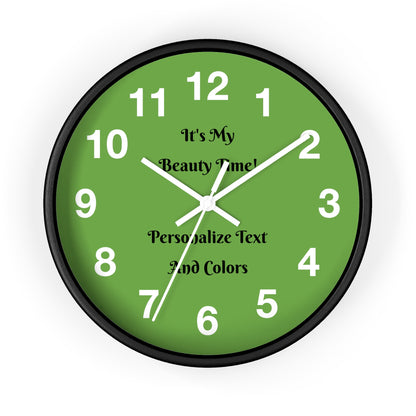Personalize Wall Clock – It's My Beauty Time!, Bathroom Vanity Décor, Salon Spa Wall Clock, Beauty Lovers