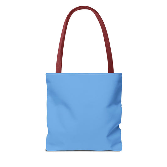 Captivating Cow Sky Blue Tote Bag - Cute Farm Animal Carryall, Funny Barnyard Purse, Chic Cow Handbag, Animal Print