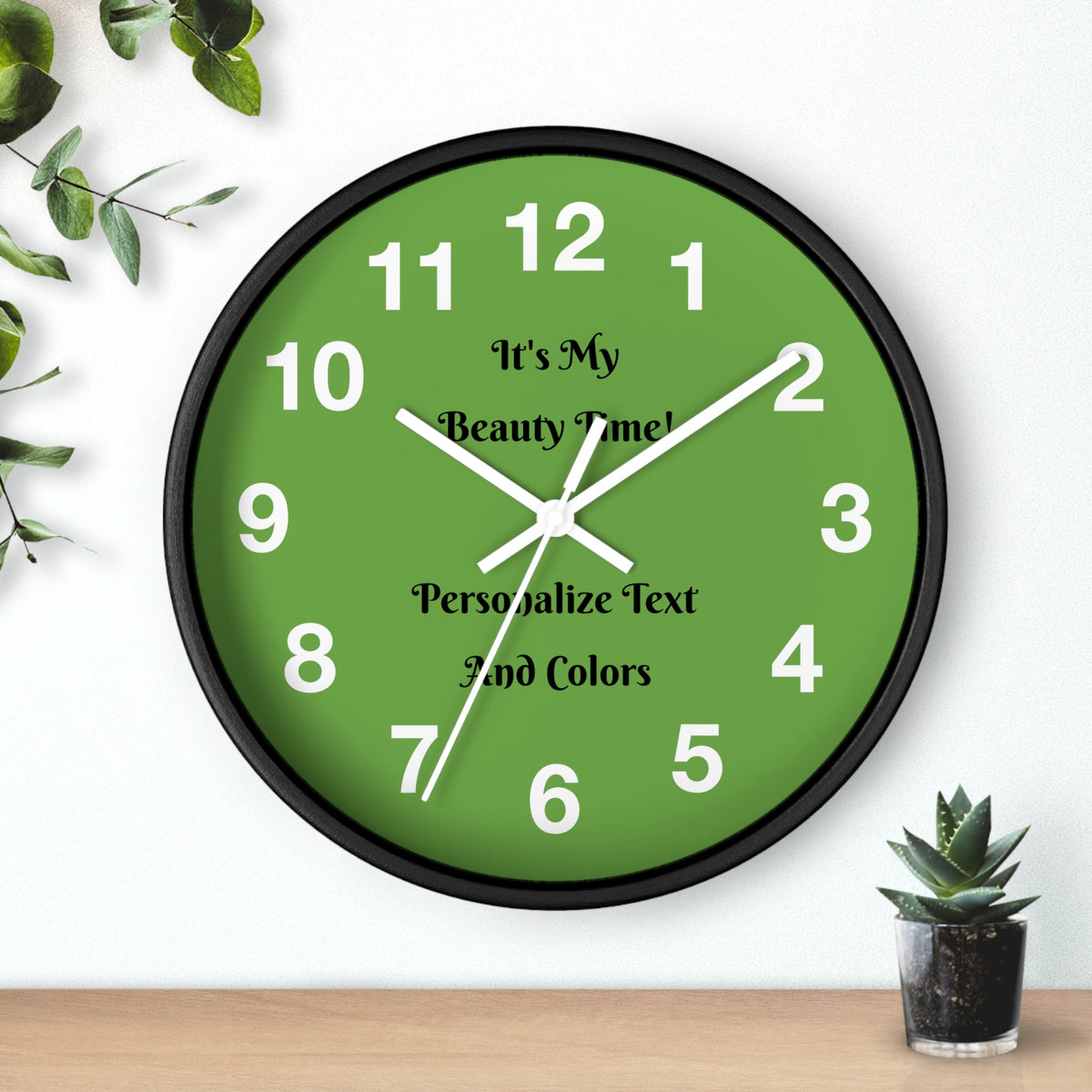 Personalize Wall Clock – It's My Beauty Time!, Bathroom Vanity Décor, Salon Spa Wall Clock, Beauty Lovers