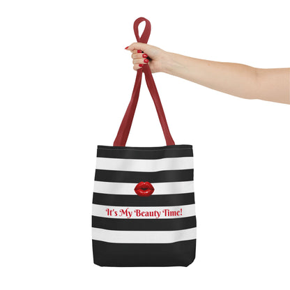 Tote Bag Black and White Striped - Stylish Carryall, Chic Shoulder Purse, Essentials Handbag
