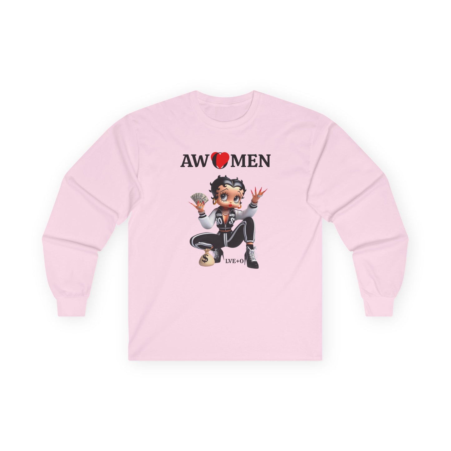 Betty Boop AWOMEN T-Shirt - Women Empowerment Tee, Political Top, Long Sleeve Unisex Shirt, Graphic Tee for Fans, Cartoon Character Tee