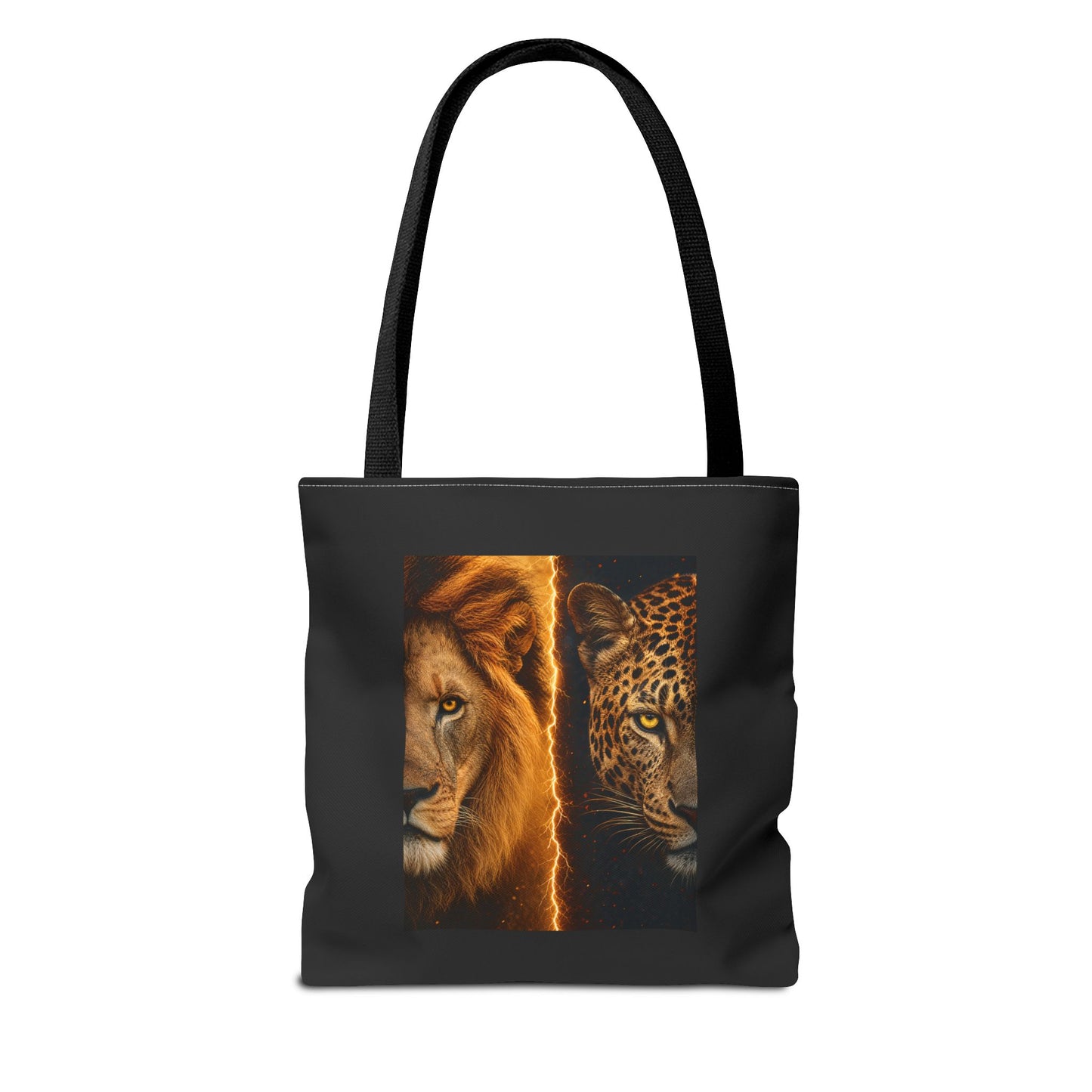 Lion & Leopard Tote Bag — Majestic Wildlife Portrait Tote, Chic Carryall, Shoulder Handbag, Everyday Purse
