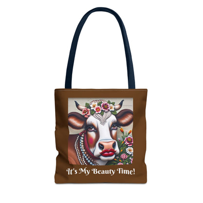 Captivating Cow Brown Tote Bag - Cute Farm Animal Carryall, Funny Barnyard Purse, Chic Cow Handbag, Animal Print