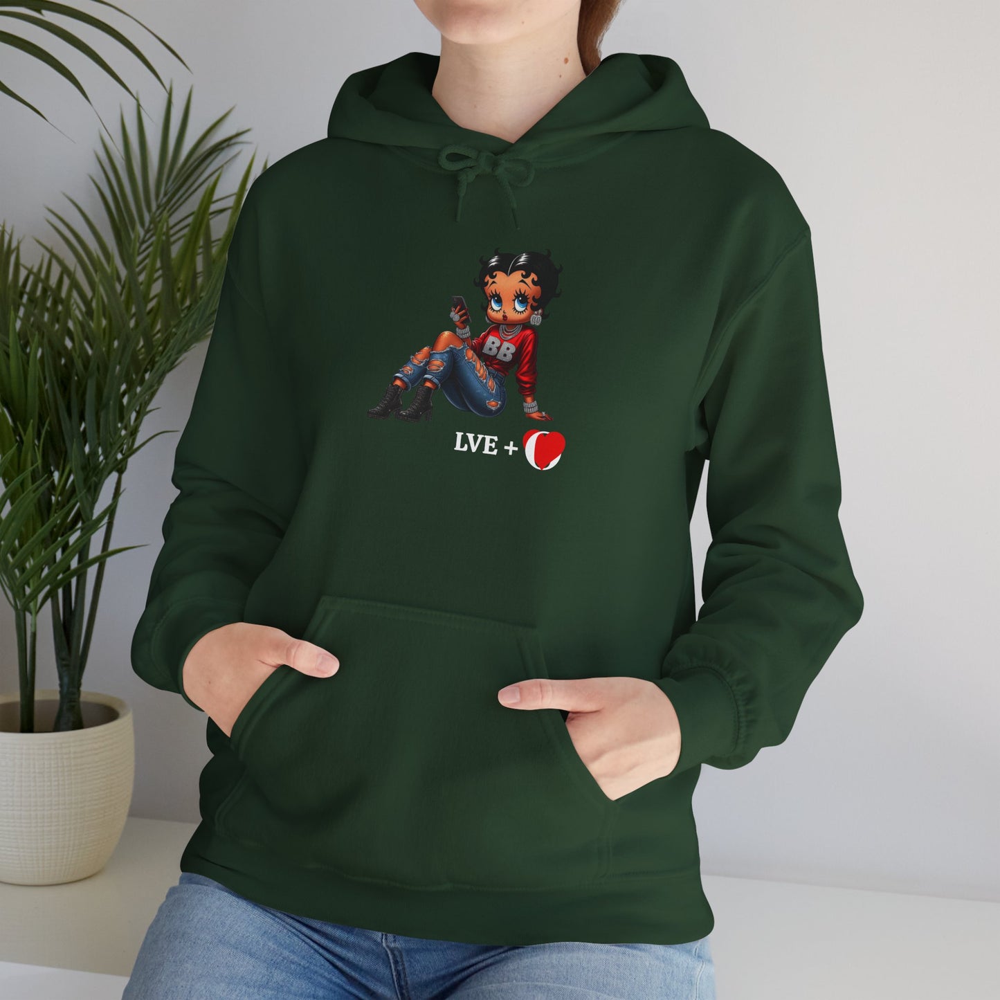 Betty Boop Chilling Hoodie - Unisex Heavy Blend Sweatshirt, Cozy Gift, Casual Everyday Wear, Fashion Statement, Self-Love Hoodie