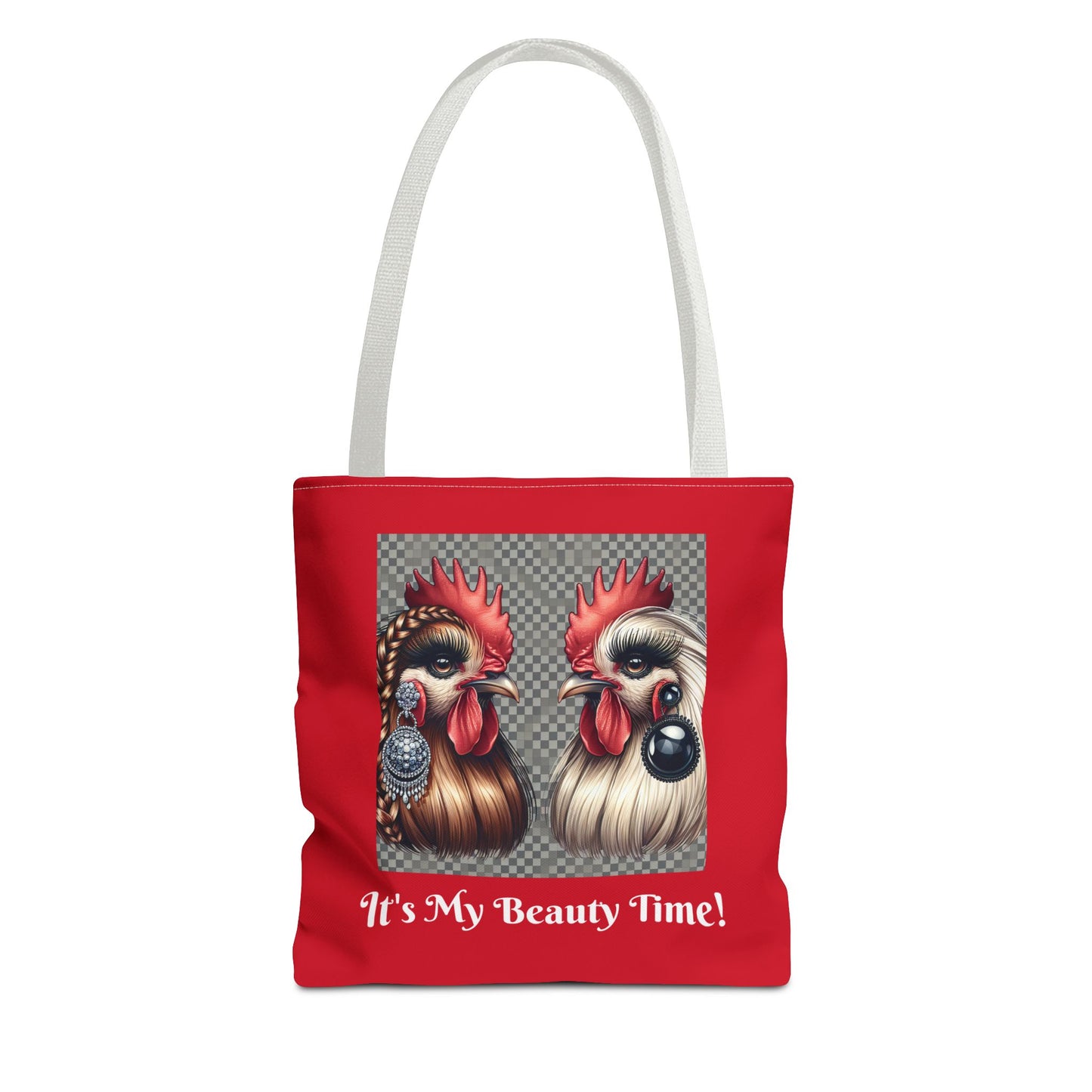 Chicks Chat Red Tote Bag - Farmhouse Style Chic Shopping Tote, Reusable Shoulder Bag, Cute Hen Lover Tote, Farmers Market