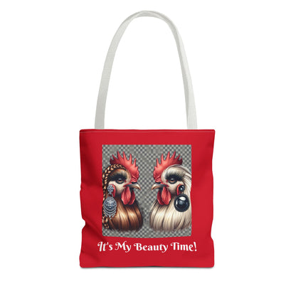 Chicks Chat Red Tote Bag - Farmhouse Style Chic Shopping Tote, Reusable Shoulder Bag, Cute Hen Lover Tote, Farmers Market