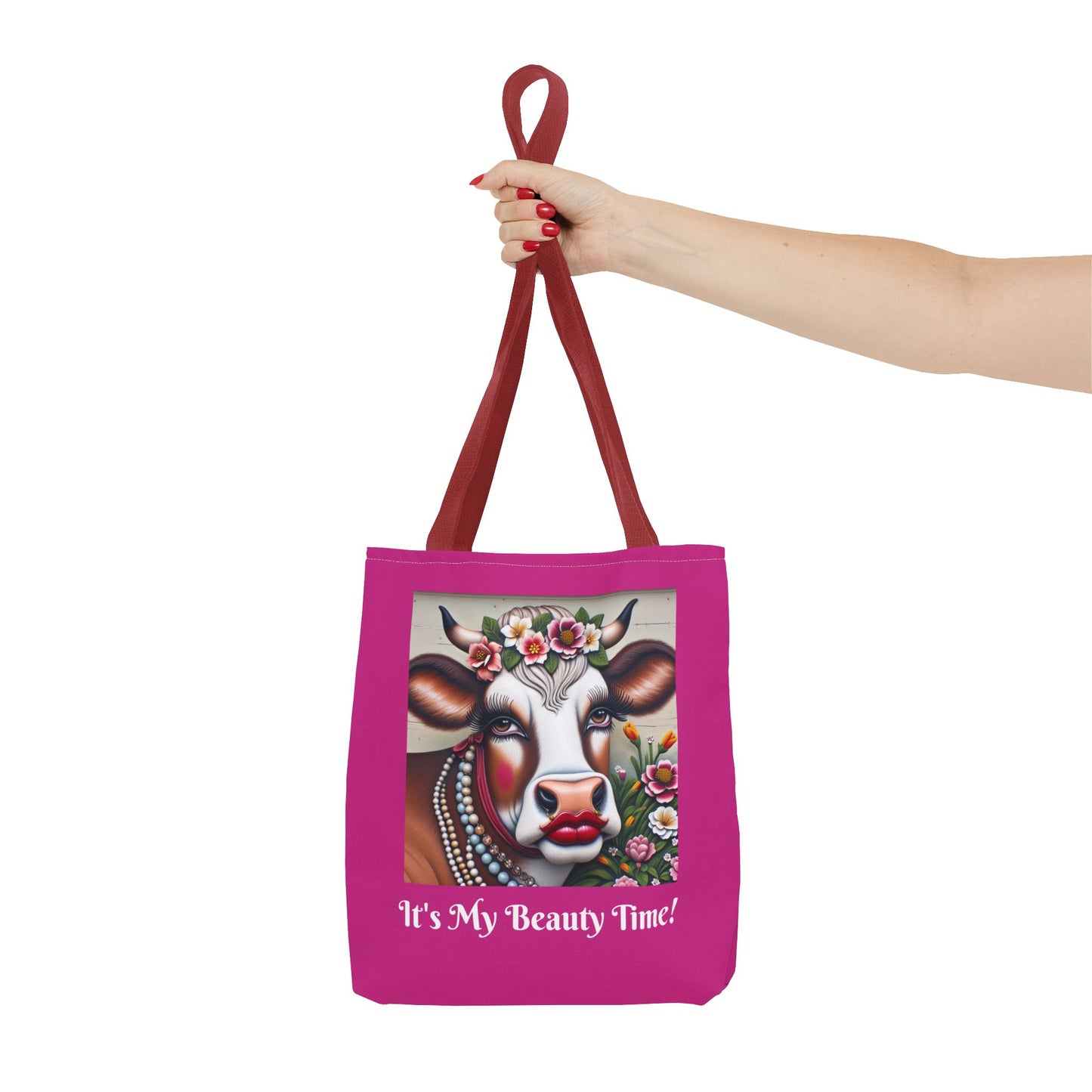 Captivating Cow Pink Tote Bag - Cute Farm Animal Carryall, Funny Barnyard Purse, Chic Cow Handbag, Animal Print
