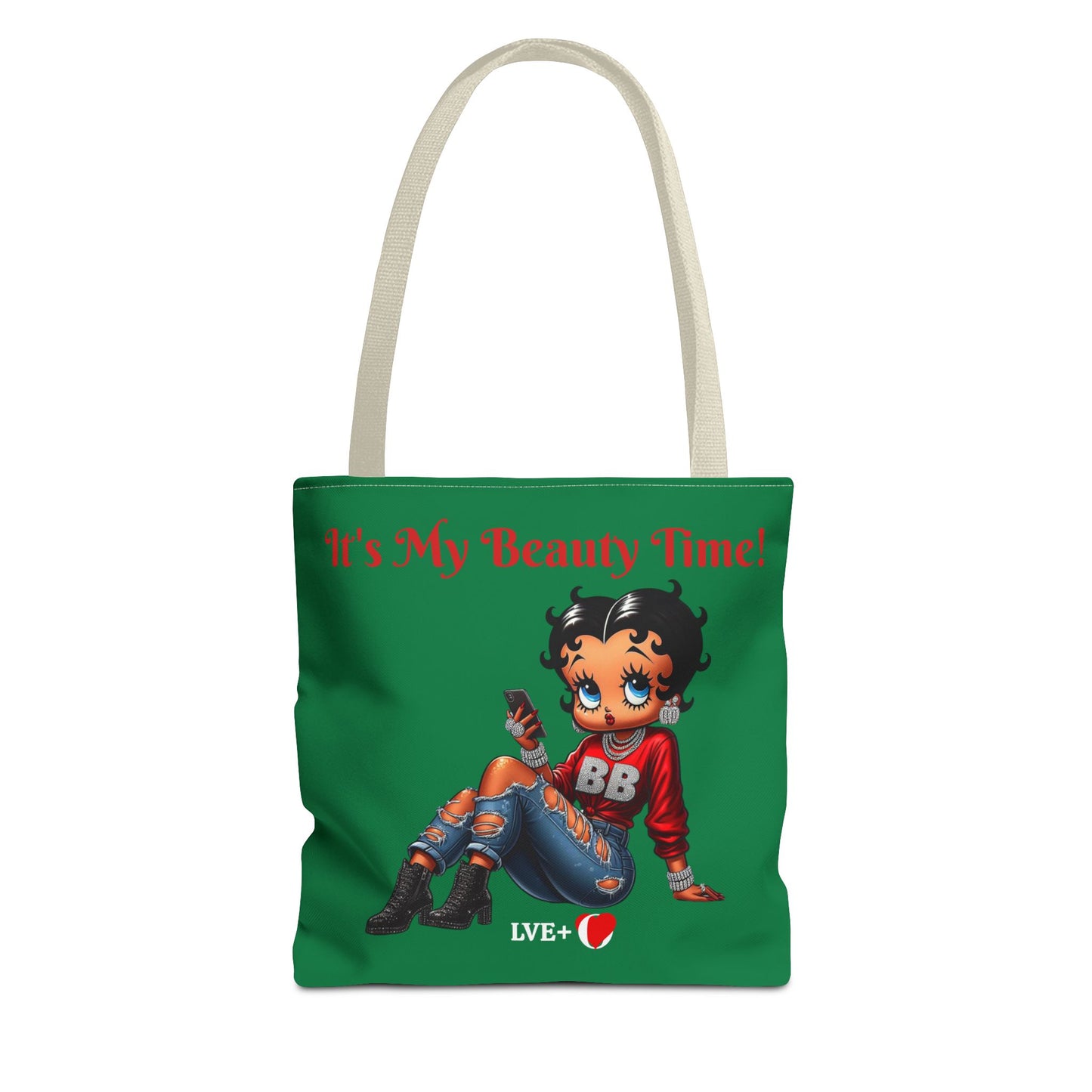 Betty Boop Chilling Green Tote Bag - Retro Cartoon Character Handbag, Reusable Shopping Bag, Shoulder Carryall, Fashion Purse