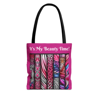 Botanical Animals Pink Tote Bag - Perfect for Shopping, Travel, or Everyday Use, Gift for Safari Animal Lovers, Its My Beauty Time Design
