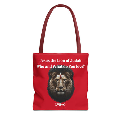 Religious Cross Lion Tote Bag - Faithful Companion for Church, Spiritual Gifts, Shopping Tote Bag, Everyday Use Purse, Inspirational Accessory
