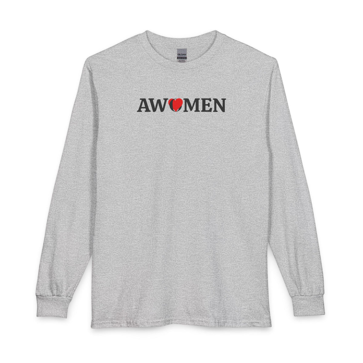 Awomen Heart Long Sleeve Tee — Feminist Pride Graphic Shirt, Women's Empowerment, Unisex T-shirt, Political Top