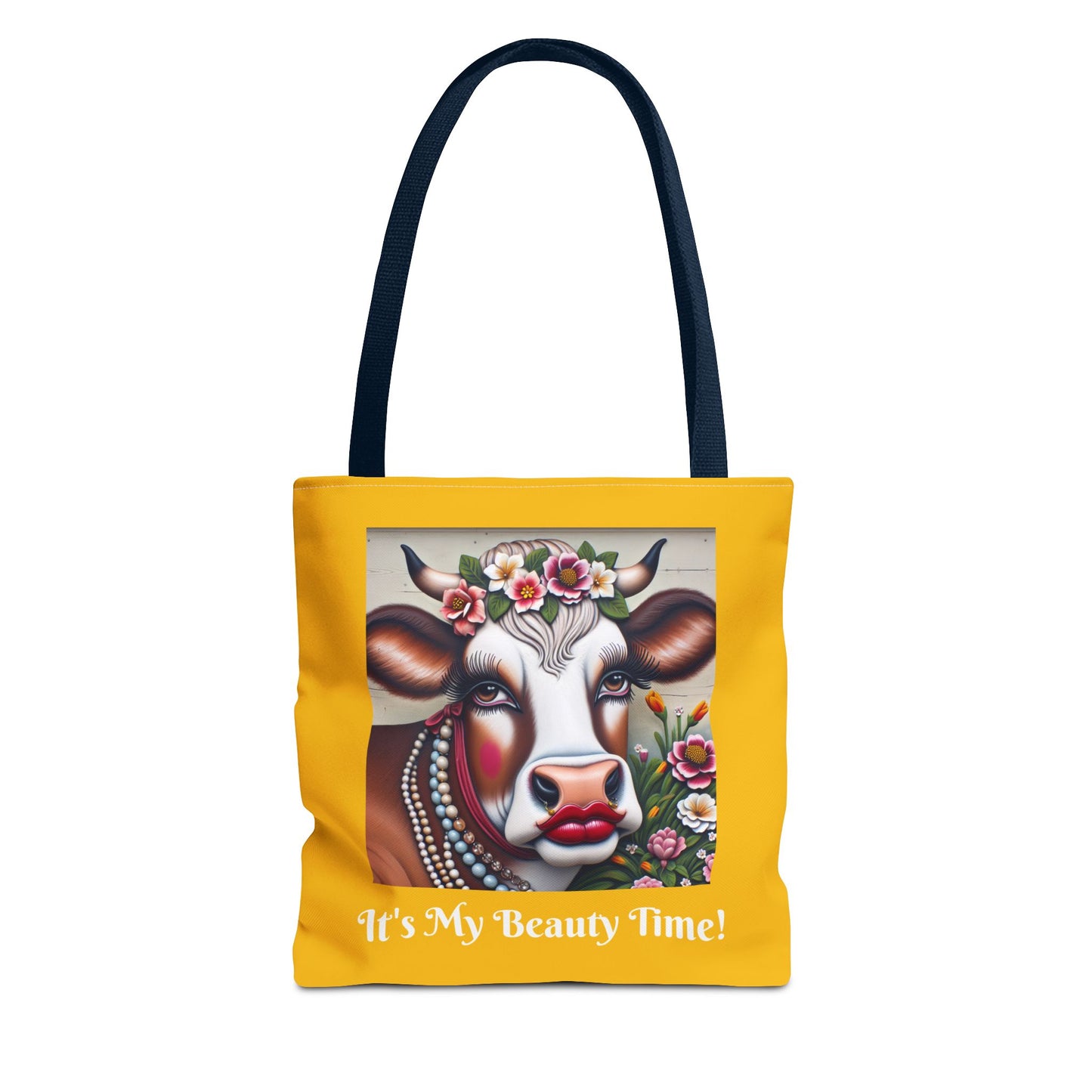 Captivating Cow Yellow Tote Bag - Cute Farm Animal Carryall, Funny Barnyard Purse, Chic Cow Handbag, Animal Print