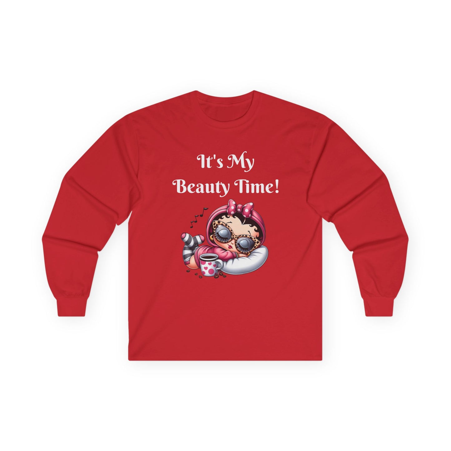 Betty Boop Relaxing Long Sleeve Tee - Cute Shirt - Cartoon Character Tee, Long Sleeve T-Shirt, Comfortable Shirt