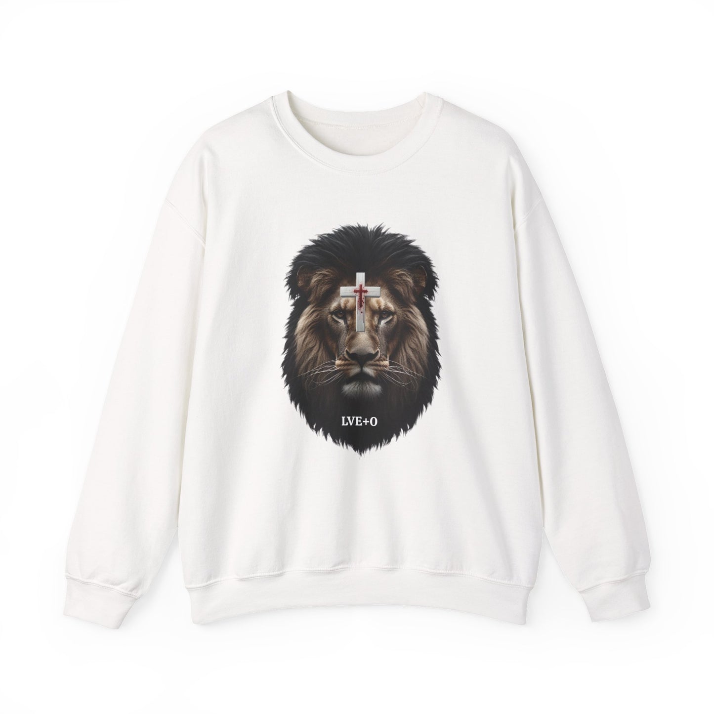 Faithful Cross Lion Crewneck Sweatshirt - Inspirational Sweatshirt, Unisex Apparel, Cozy Gift, Christian Style, Casual Fashion