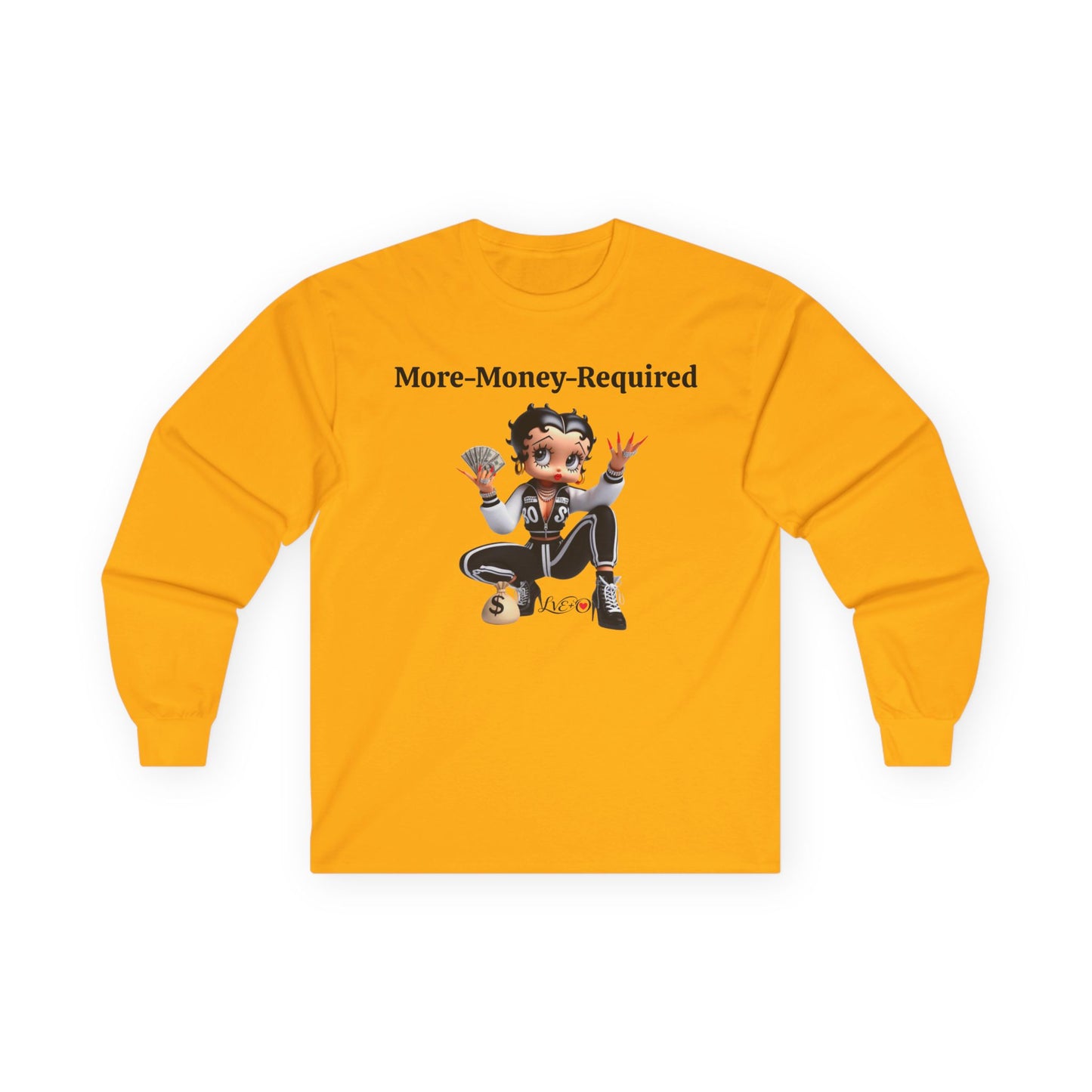 Money Betty Boop T-Shirt - Women Empowerment Tee, Political Top, Long Sleeve Unisex Shirt, Graphic Tee for Fans, Cartoon Character Tee