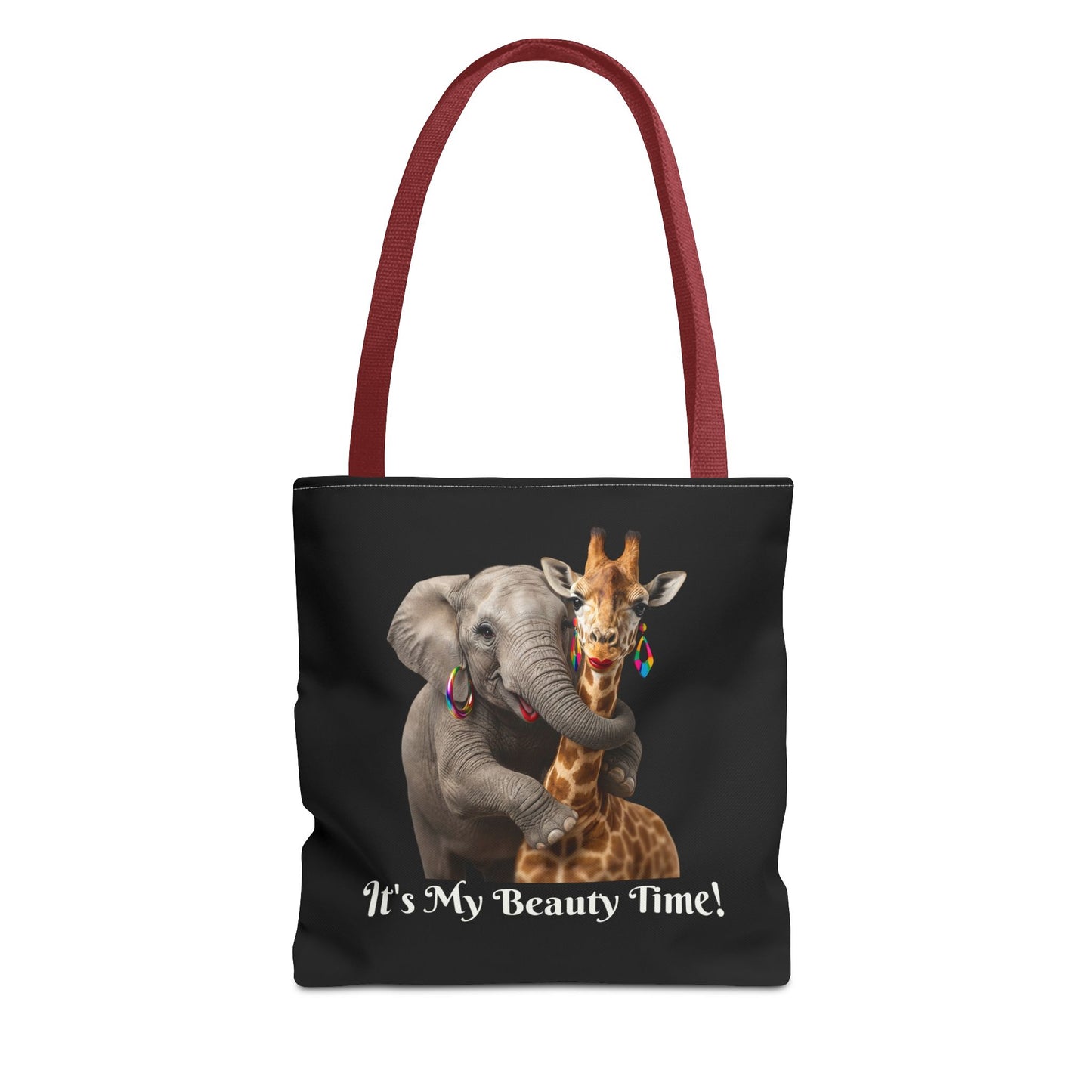Tote Bag Cute Elephant & Giraffe - Funny Carryall, Stylish Handbag, Essentials Purse