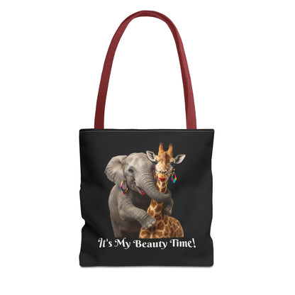 Tote Bag Cute Elephant & Giraffe - Funny Carryall, Stylish Handbag, Essentials Purse