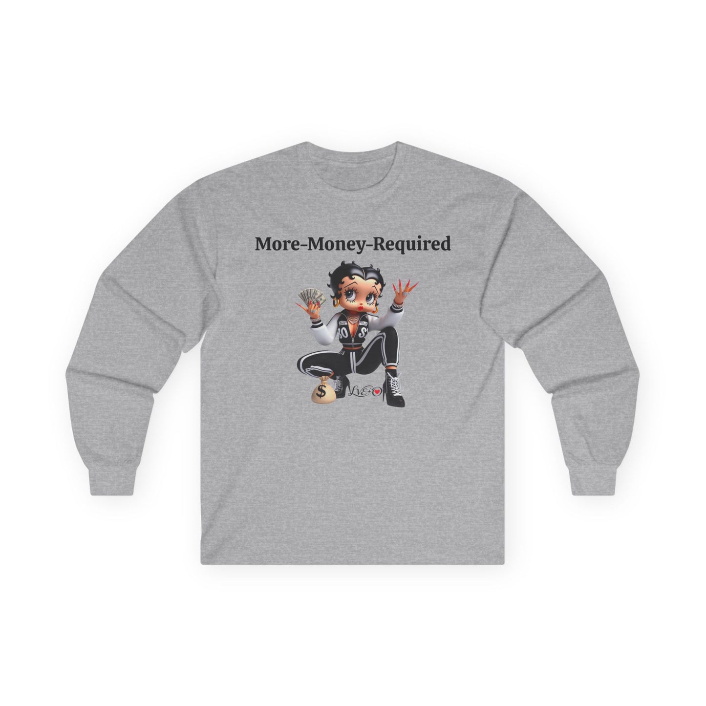 Money Betty Boop T-Shirt - Women Empowerment Tee, Political Top, Long Sleeve Unisex Shirt, Graphic Tee for Fans, Cartoon Character Tee