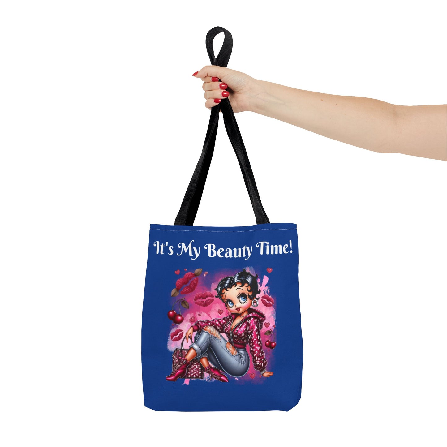 Betty Boop Kisses Tote Bag - Retro Cartoon Character Shoulder Bag - Fun Feminine Purse - Carryall Handbag - Essentials Tote Bag - Overnight Weekend Bag
