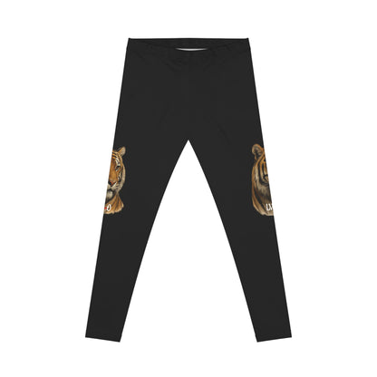 Black Leggings - Stylish Tiger Print | Confidence Boosting Fashion, Graphic Casual Wear, Gift for Her, Everyday Comfort