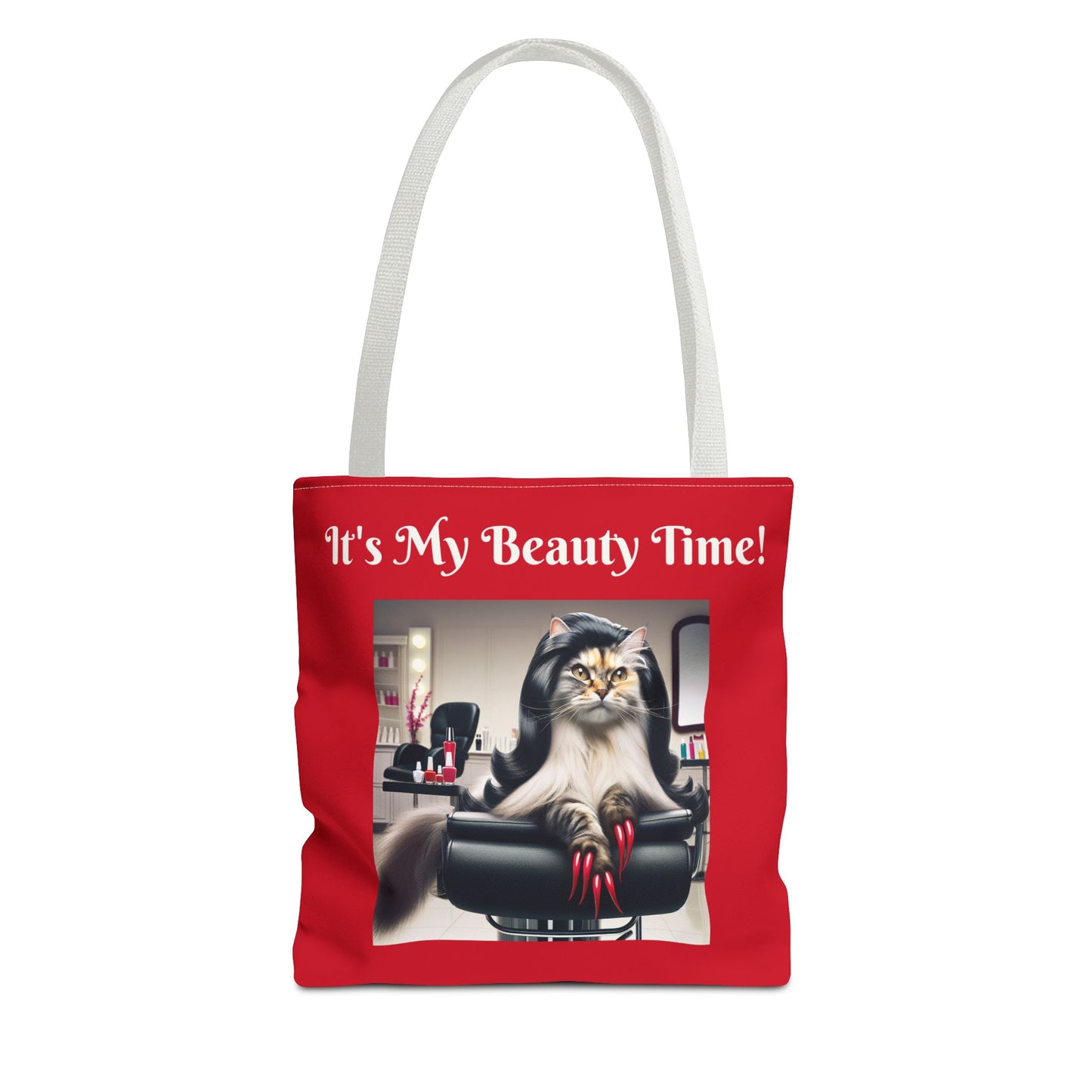 Confident Cat Tote Bag - Salon Spa Tote Bag, Feline Theme Carryall, Animal Print Shopping Bag, Purse for Cat Lovers