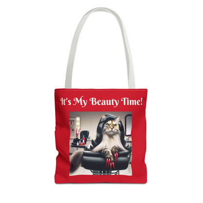 Confident Cat Tote Bag - Salon Spa Tote Bag, Feline Theme Carryall, Animal Print Shopping Bag, Purse for Cat Lovers