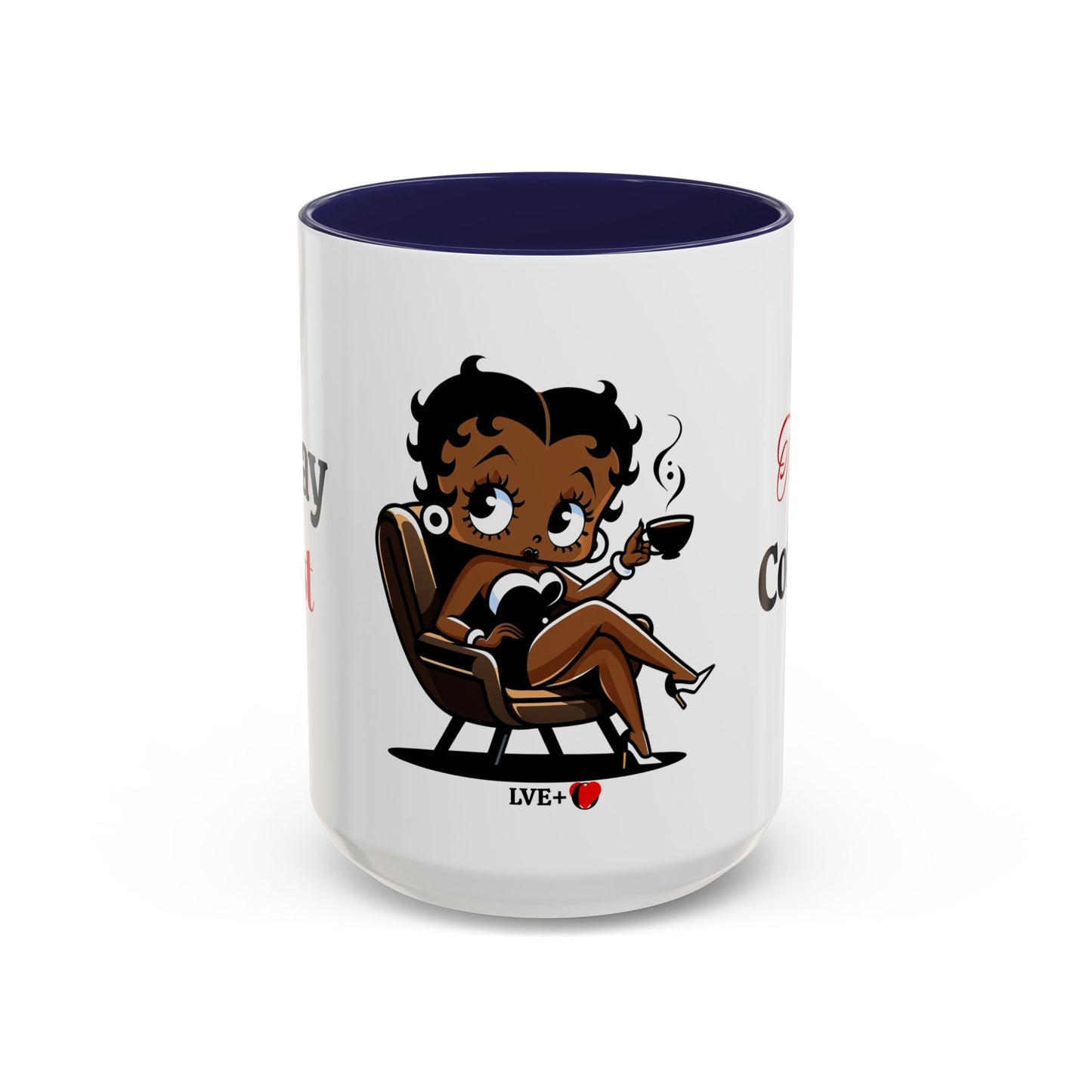 Betty Boop Accent Coffee Mug 15oz, Ceramic Tea Cup, Spiritual Mug, Unique Drinkware, Kitchen Decor, Gift for Him, Gift for Her