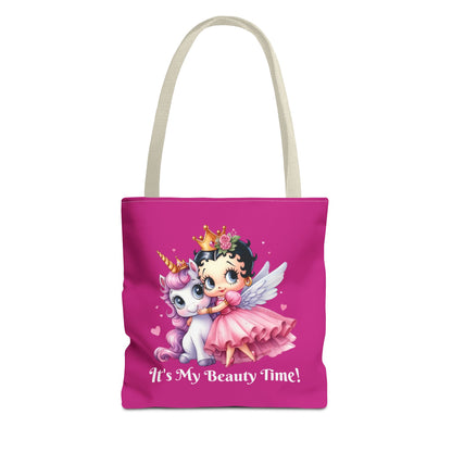 Unicorn Betty Boop Pink Tote Bag - Gift for Tween Teenager, Chic Shoulder Purse, Cute Handbag, Trendy Shopping Tote, Retro Cartoon