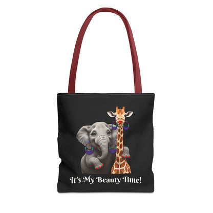 Tote Bag Cute Elephant & Giraffe - Funny Carryall, Stylish Handbag, Essentials Purse