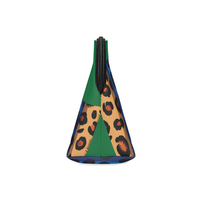 Exotic Colors Green Makeup Bag, Small Cosmetics Bag, Cheetah Zebra Leopard Case, Safari Animal Lover Gift, Toiletry Bag,