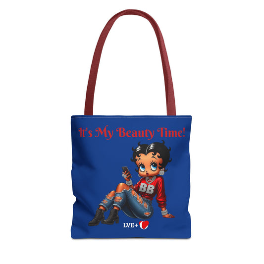 Betty Boop Chilling Blue Tote Bag - Retro Cartoon Character Handbag, Reusable Shopping Bag, Shoulder Carryall, Fashion Purse