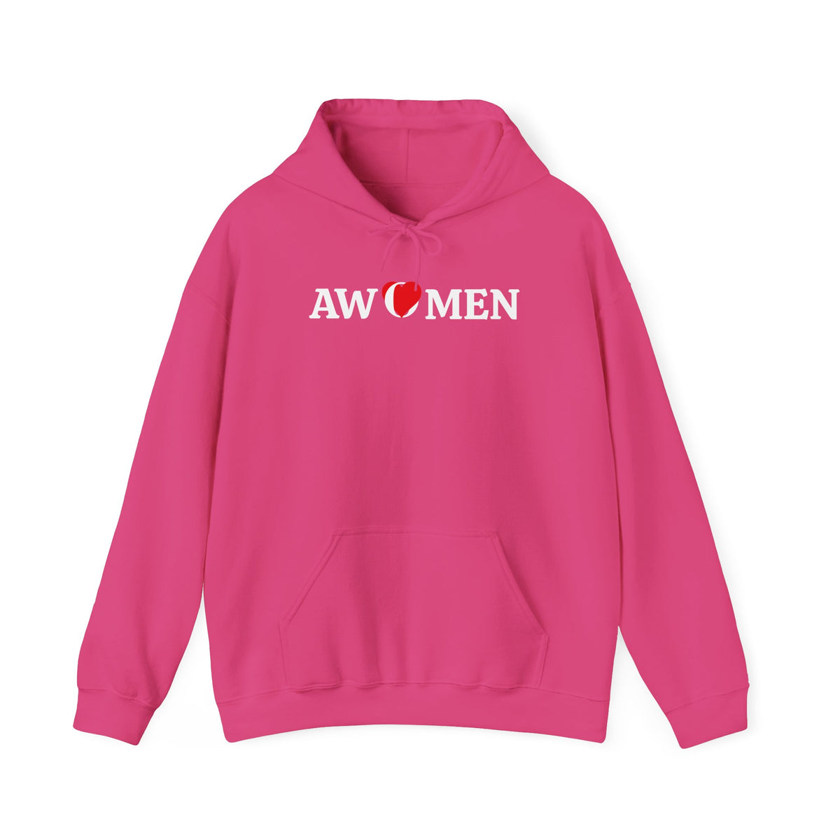 Awomen Heart Logo Hoodie - Feminist Empowerment Pullover, Unisex Shirt, Political Hooded Sweatshirt