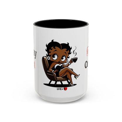 Betty Boop Accent Coffee Mug 15oz, Ceramic Tea Cup, Spiritual Mug, Unique Drinkware, Kitchen Decor, Gift for Him, Gift for Her