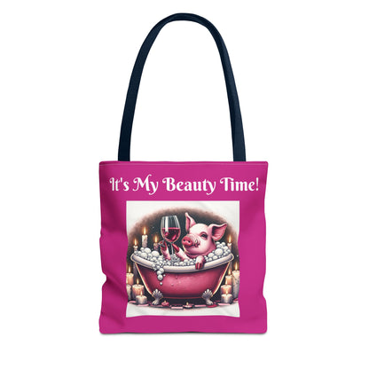 Pretty Pig Bath Tote Bag - Cute Animal Lover Gift, Fun Shopping Bag, Funny Carryall, Quirky Shoulder Bag, Unique Grocery Tote