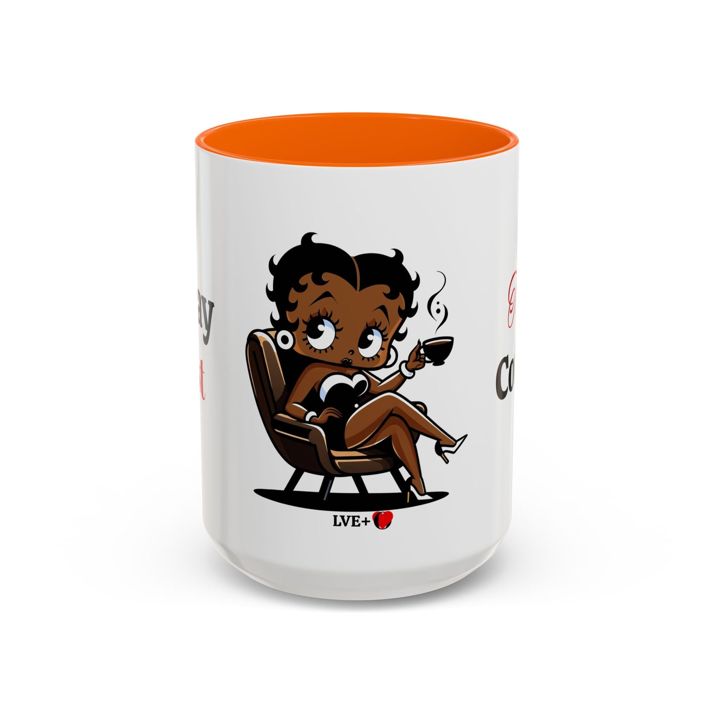 Betty Boop Accent Coffee Mug 15oz, Ceramic Tea Cup, Spiritual Mug, Unique Drinkware, Kitchen Decor, Gift for Him, Gift for Her