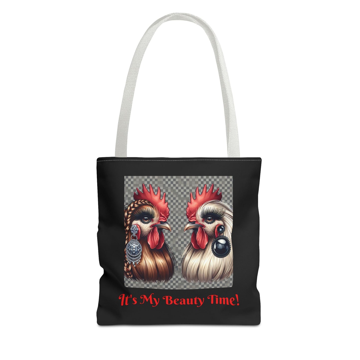 Chicks Chat Black Tote Bag - Farmhouse Style Chic Shopping Tote, Reusable Shoulder Bag, Cute Hen Lover Tote, Farmers Market