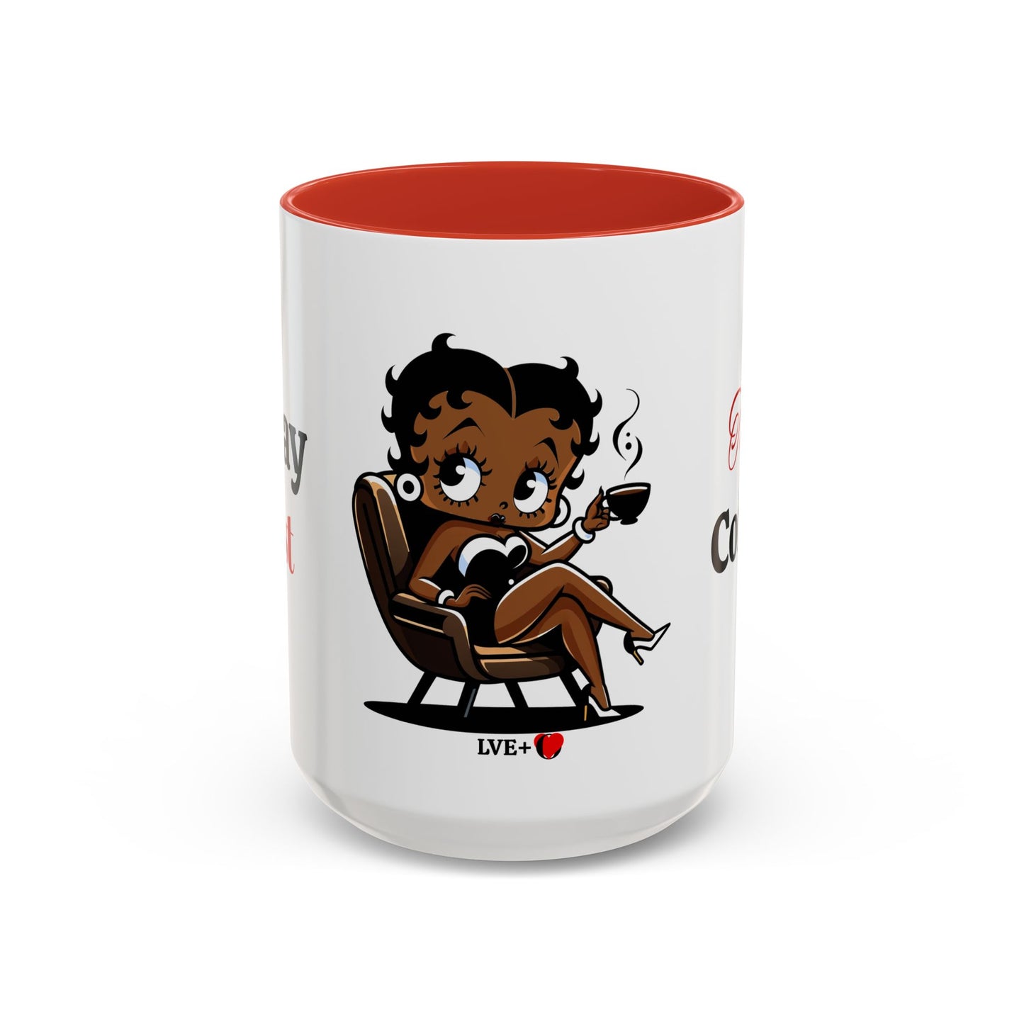 Betty Boop Accent Coffee Mug 15oz, Ceramic Tea Cup, Spiritual Mug, Unique Drinkware, Kitchen Decor, Gift for Him, Gift for Her