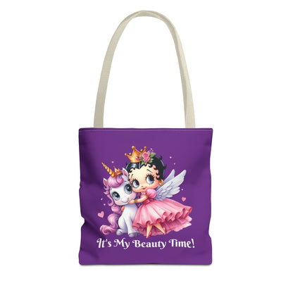 Unicorn Betty Boop Purple Tote Bag - Gift for Tween Teenager, Chic Shoulder Purse, Cute Handbag, Trendy Shopping Tote, Retro Cartoon